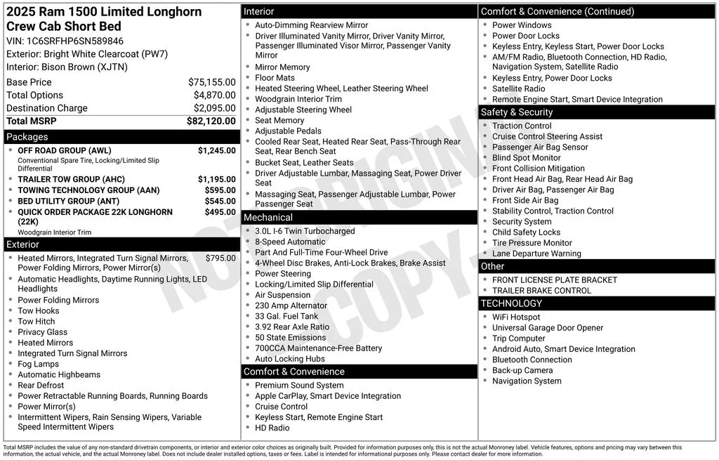 2025 RAM 1500 Limited Longhorn 4x4 Crew Cab 5'7's photo