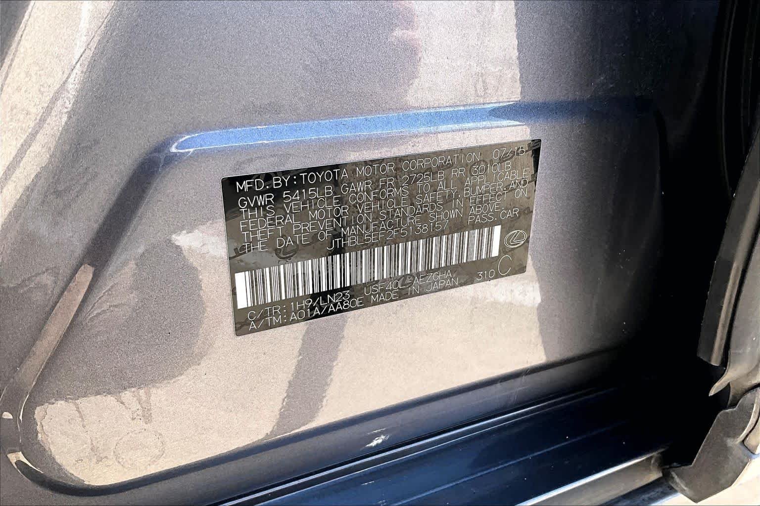 Used 2015 Nebula Gray Pearl Lexus  image 36
