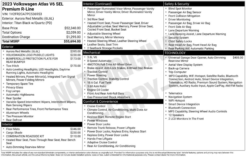 2023 Volkswagen Atlas 3.6L V6 SEL Premium R-Line