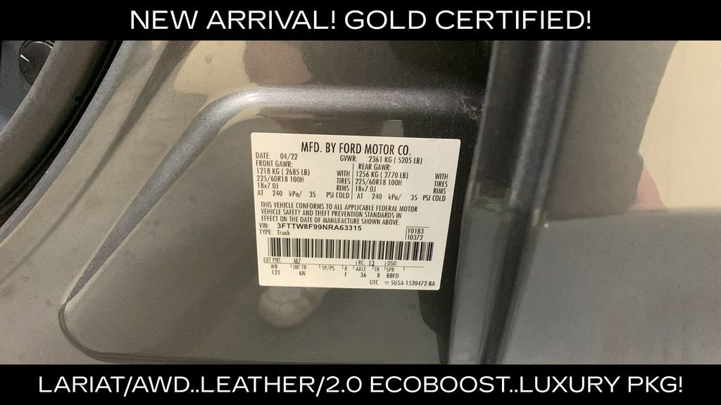Certified Used 2022 Gray Metallic Ford Lariat image 48