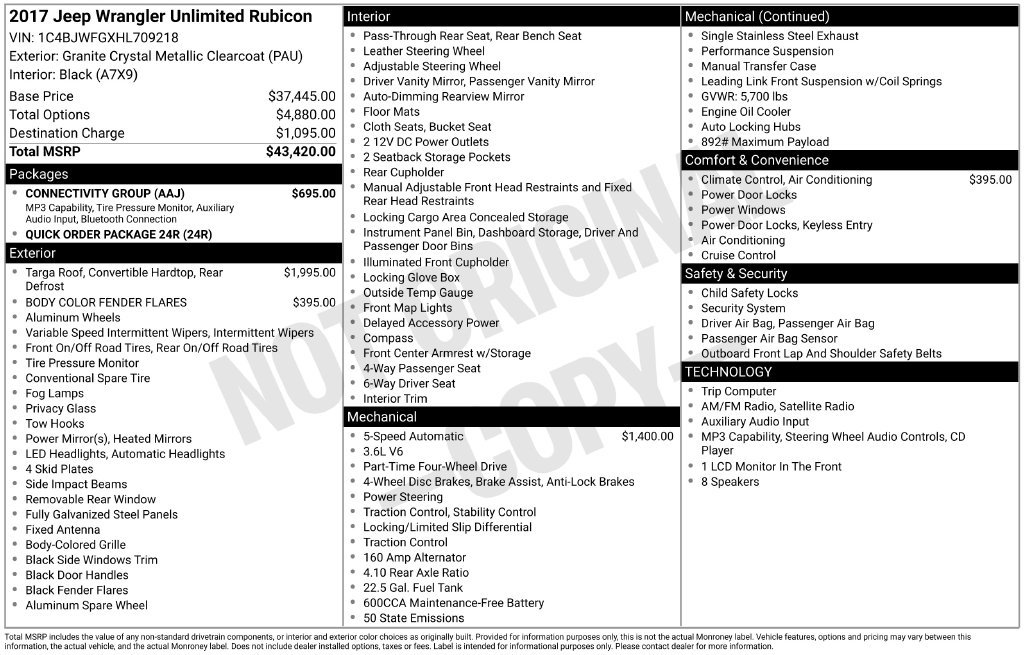 Used 2017 Gray Jeep Unlimited Rubicon image 1