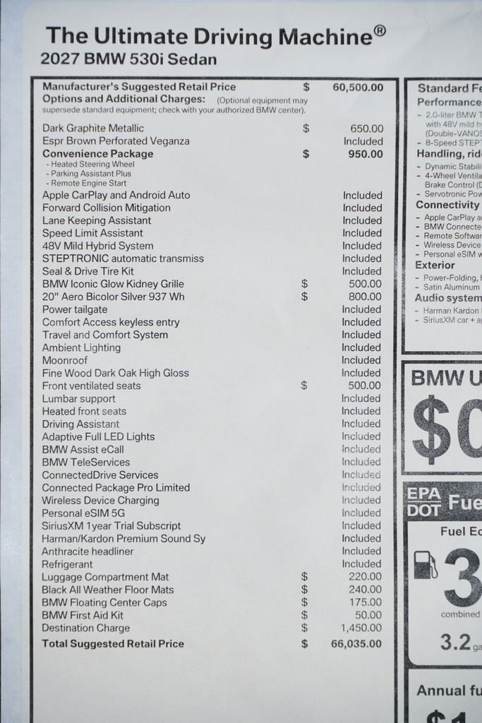 New 2027 Dark Graphite Metallic BMW 530i image 8
