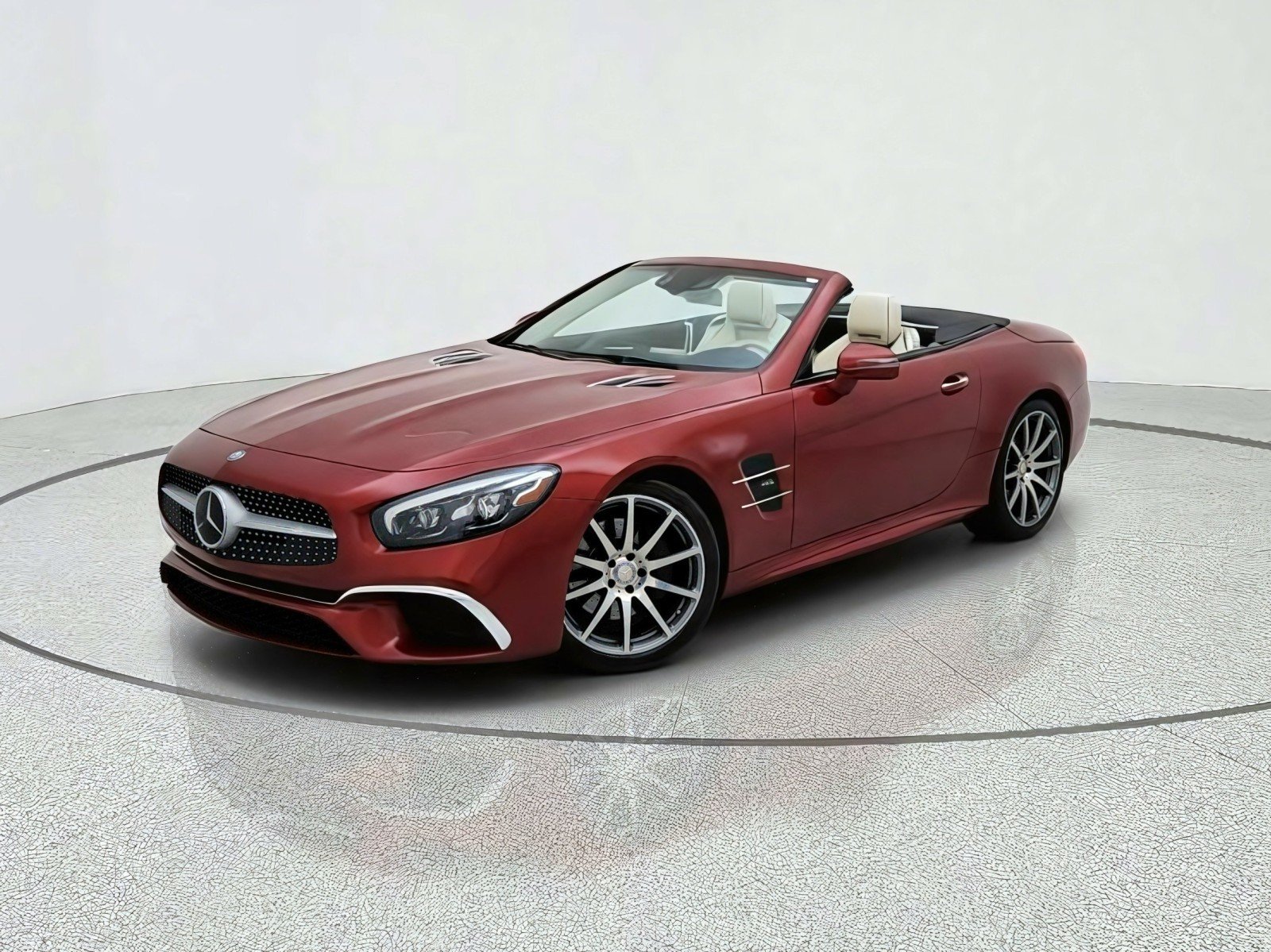 Used 2017 designo Cardinal Red Metallic Mercedes-Benz SL 450 image 1