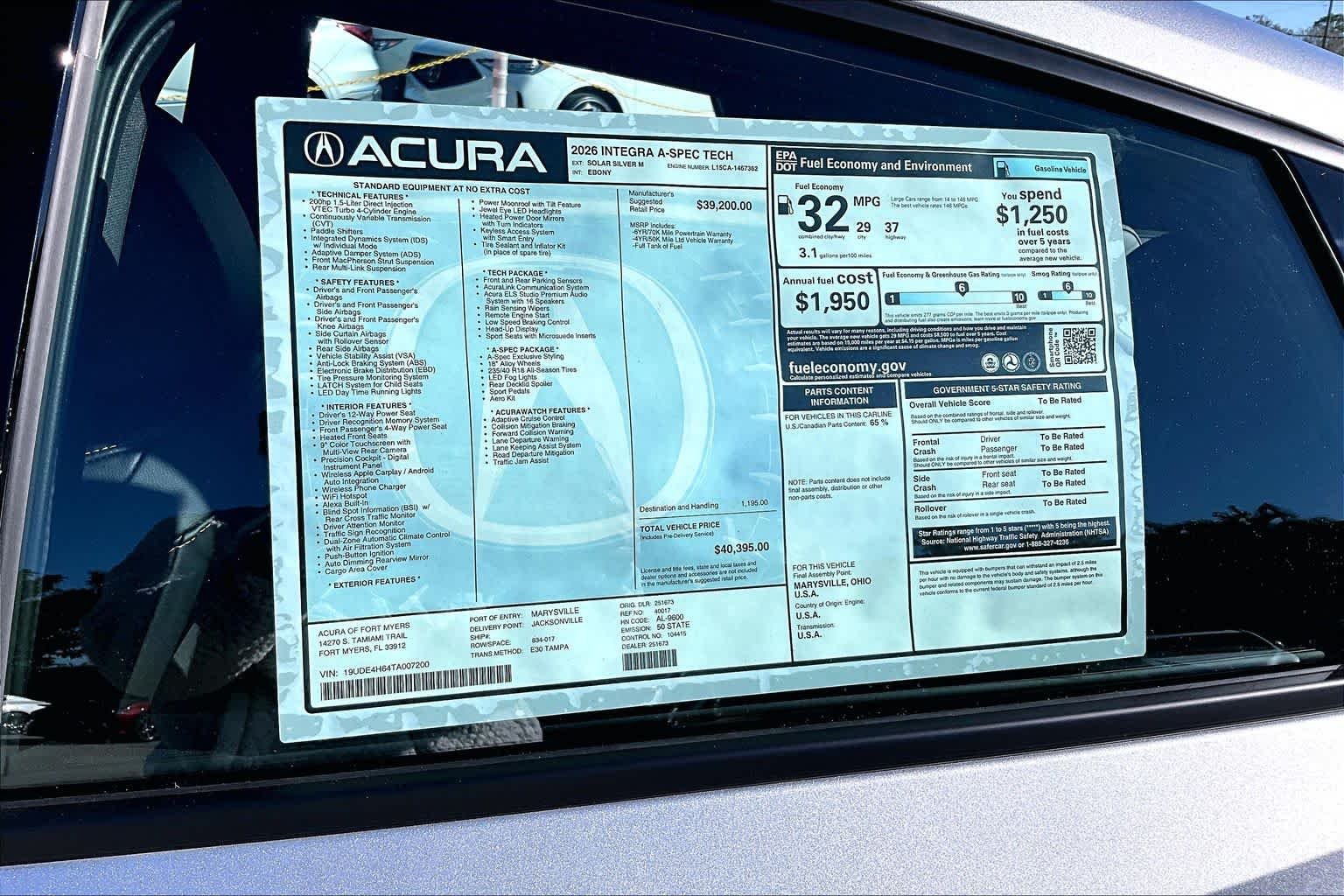 New 2026 Solar Silver Metallic Acura w/A-Spec Technology Package image 22
