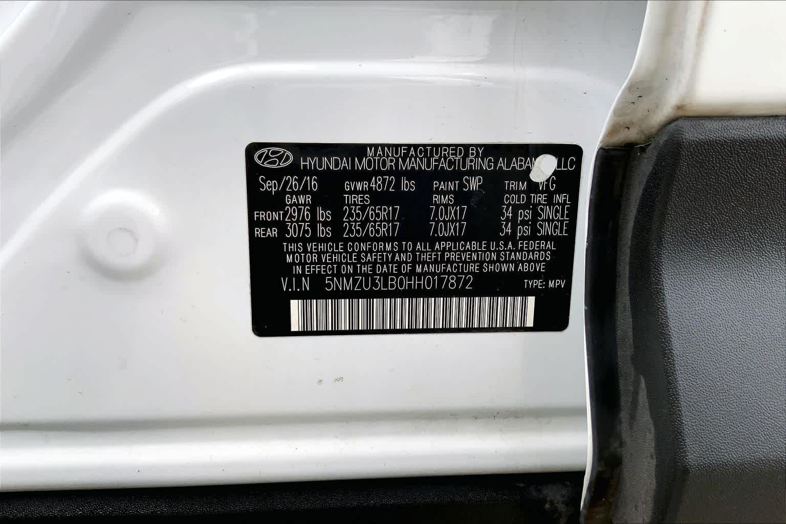 Used 2017 Frost White Pearl Hyundai 2.4L image 36