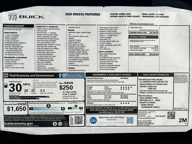 Used 2026 Summit White Buick Preferred image 21