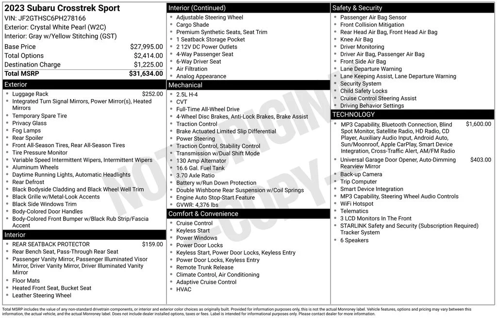 Certified Used 2023 White Subaru Sport image 44
