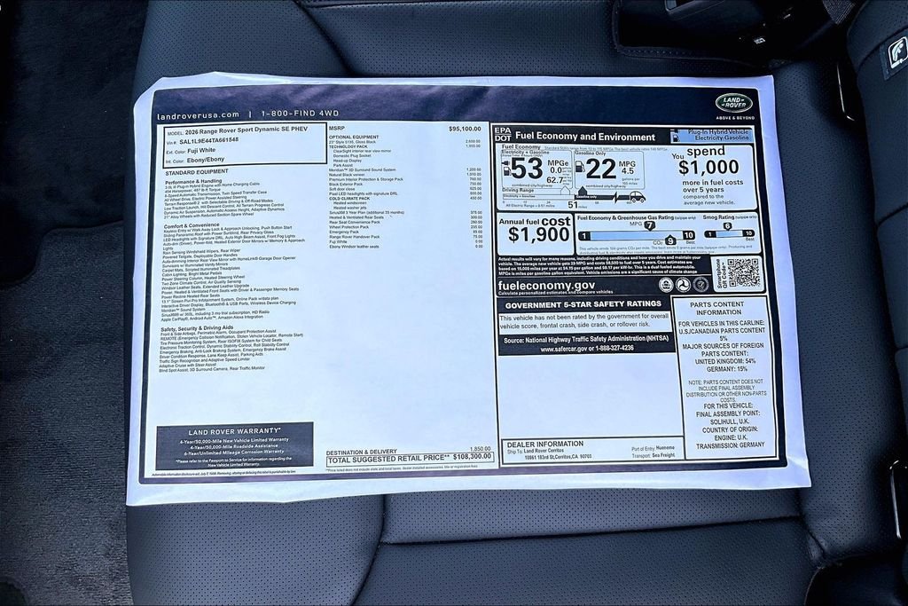 New 2026 FUJI WHITE Land Rover Dynamic SE image 14