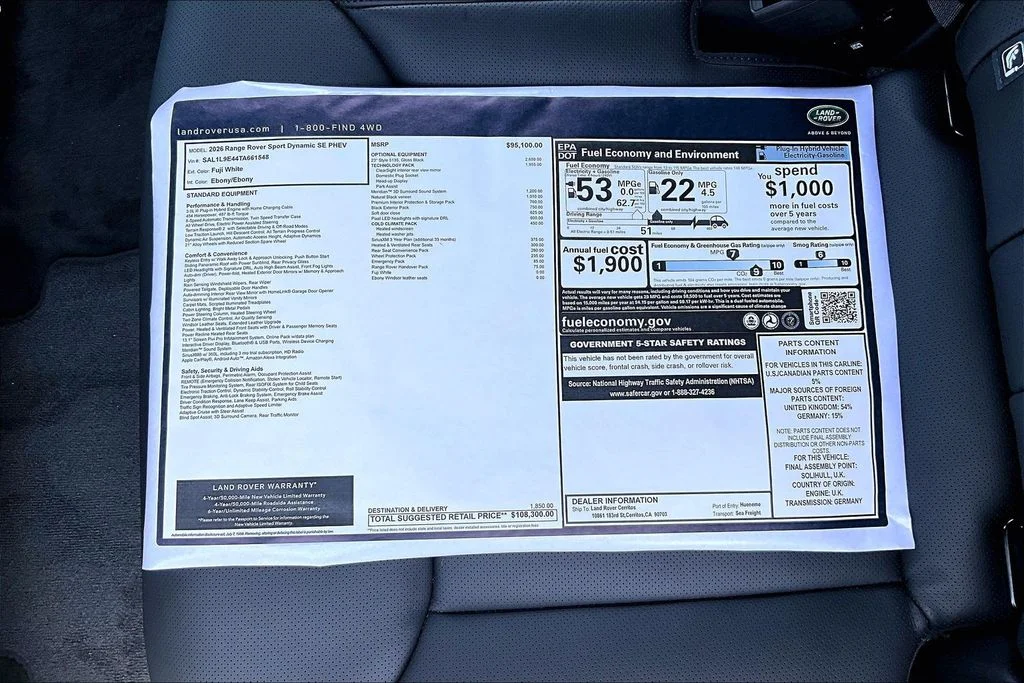 New 2026 White Land Rover Dynamic SE image 14