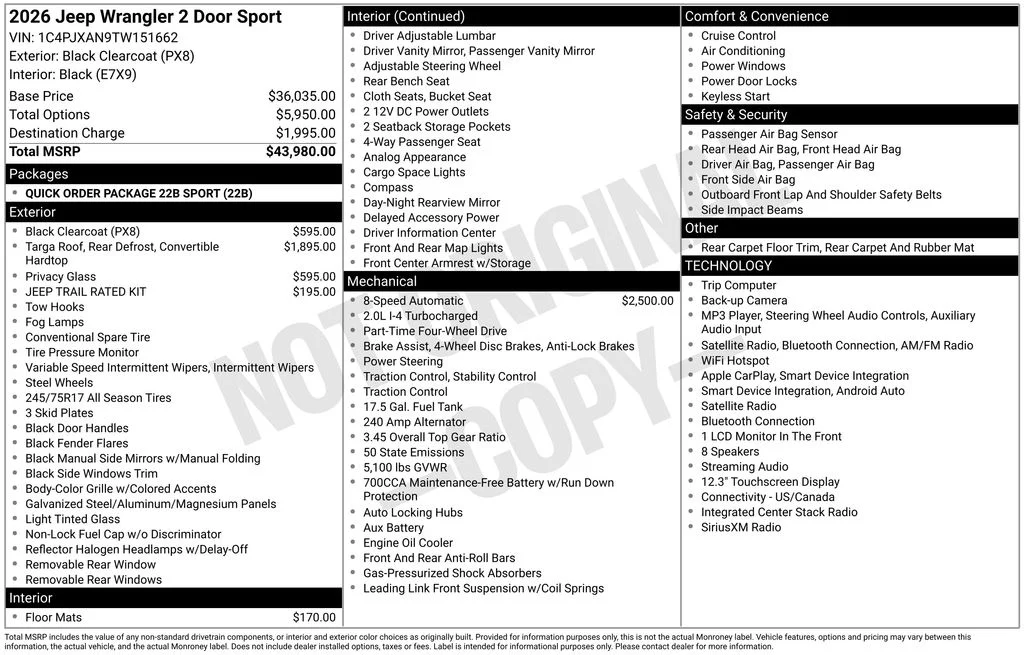 Used 2026 Black Jeep Sport image 6