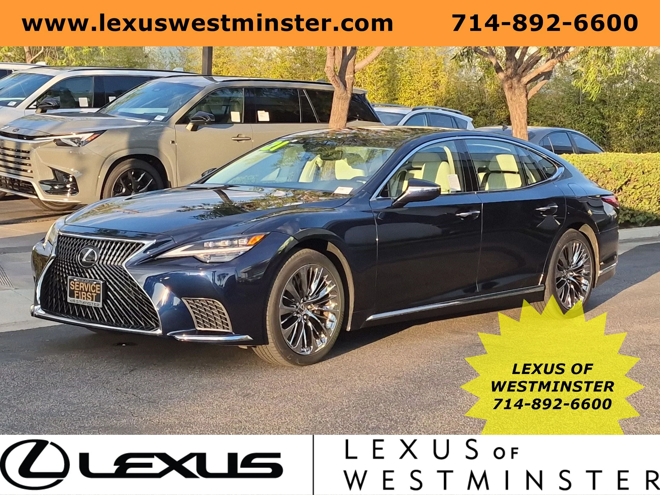 Certified Used 2021 Blue Lexus LS 500 image 1