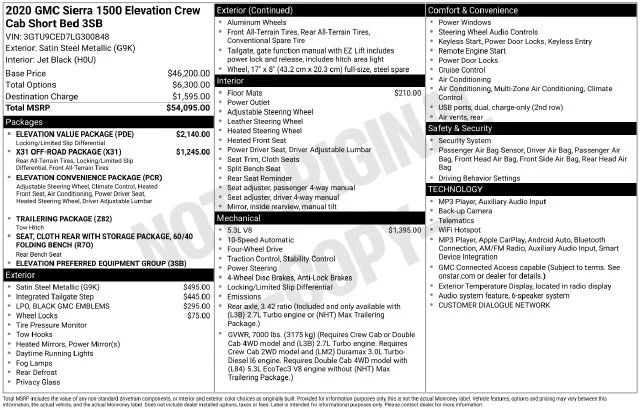 Used 2020 Gray GMC Elevation image 44