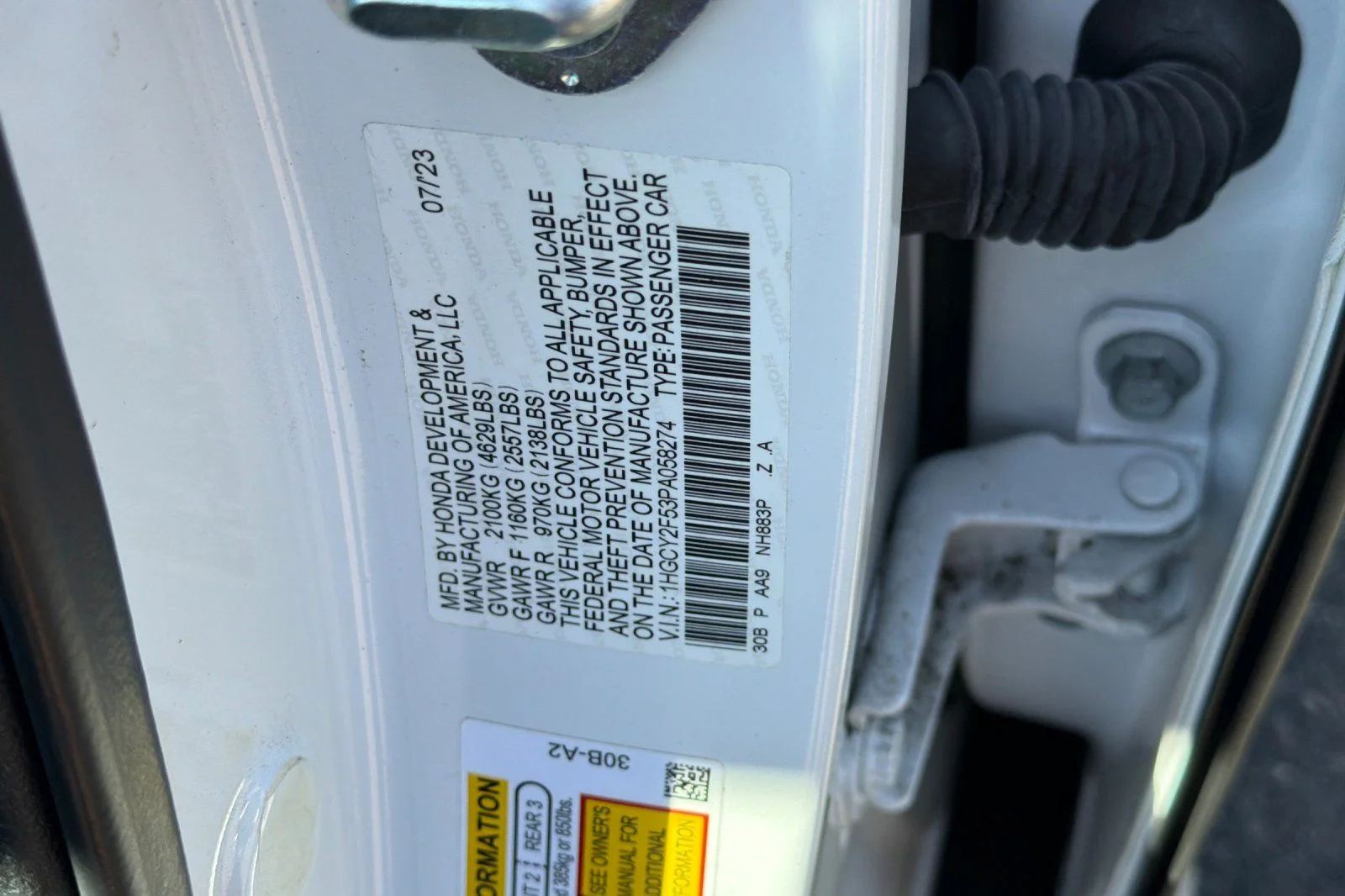 Used 2023 Platinum White Pearl Honda Sport image 28