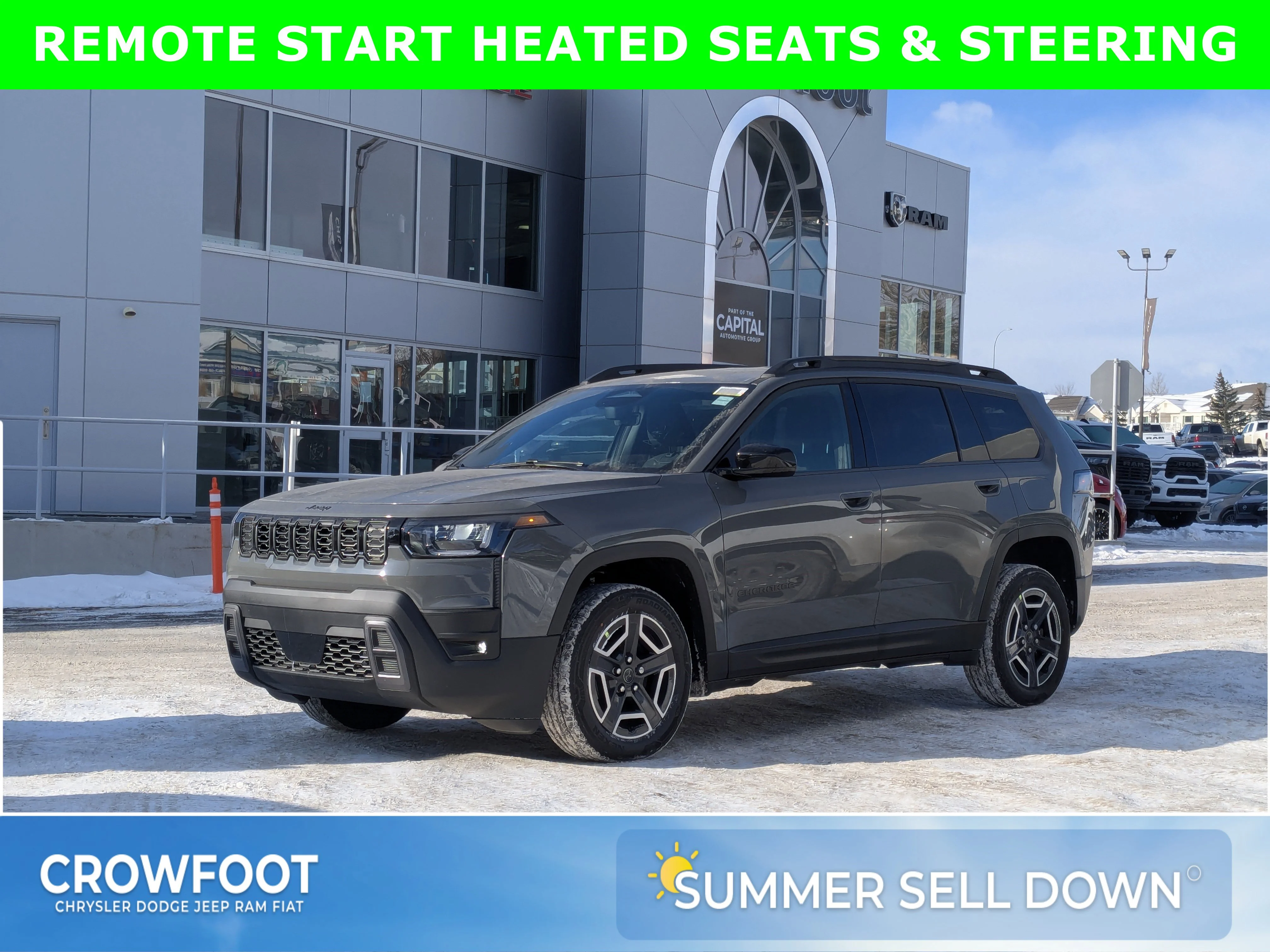 New 2026 Grey Jeep Laredo - - Adaptive Cruise - 12.3 Display - Heated Seats/Wheel - Compact Spare Tire & More image 1