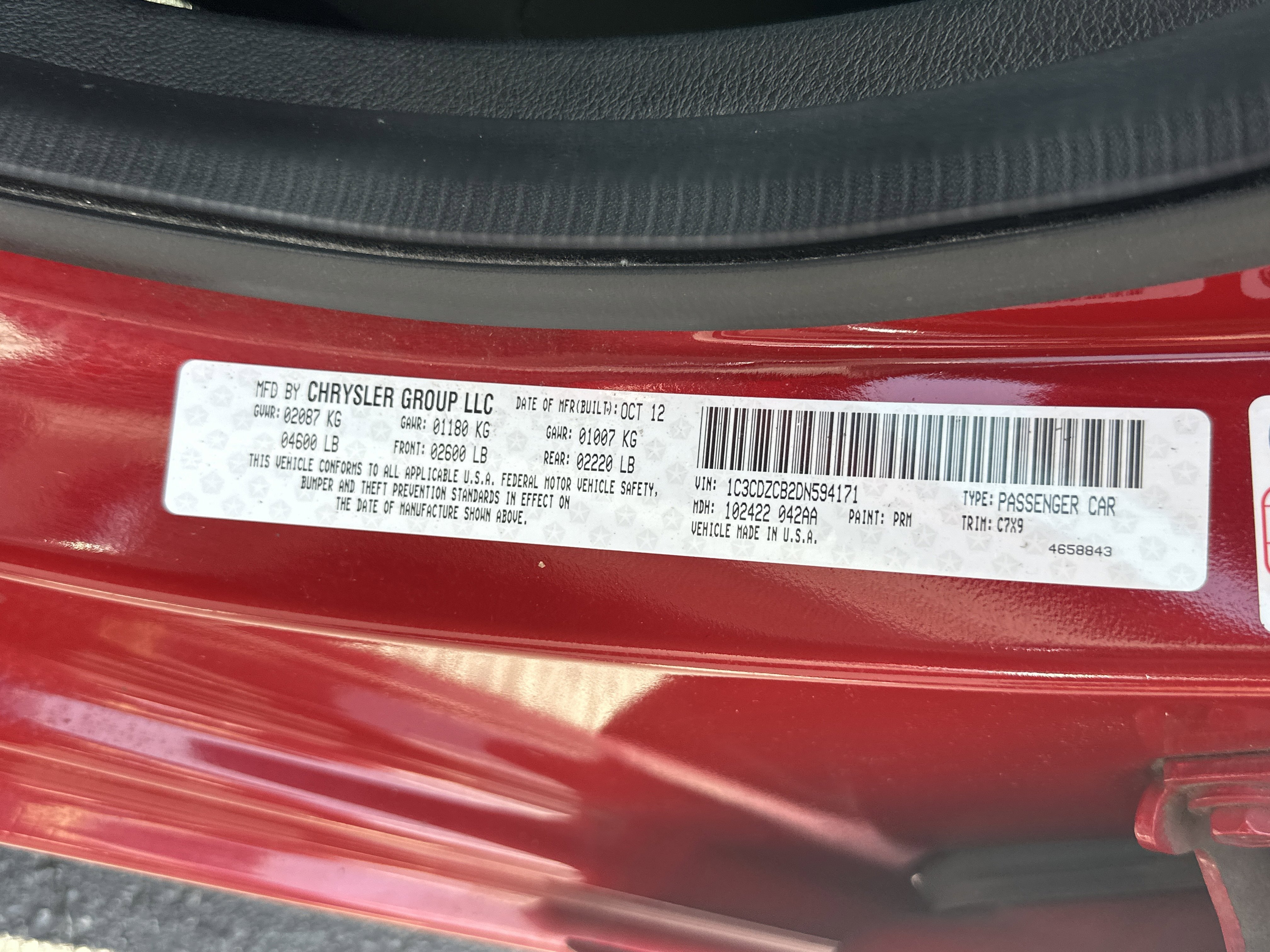 Used 2013 Redline 2-Coat Pearl Dodge SXT image 28