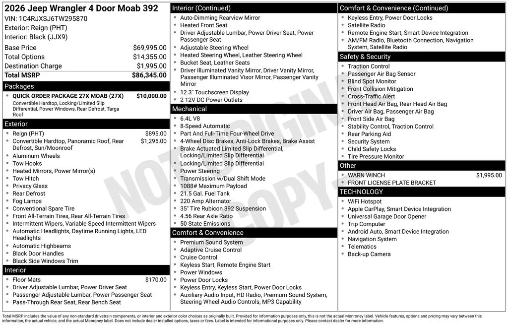 New 2026 Reign Exterior Paint Jeep Moab 392 image 31