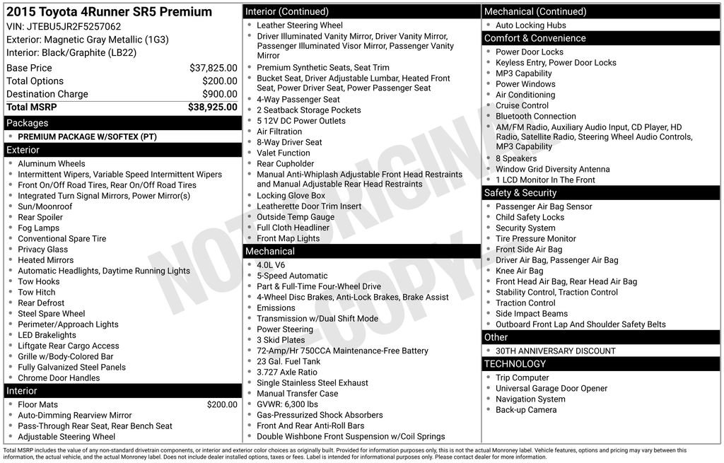 Certified Used 2015 Magnetic Gray Metallic Toyota SR5 Premium image 4