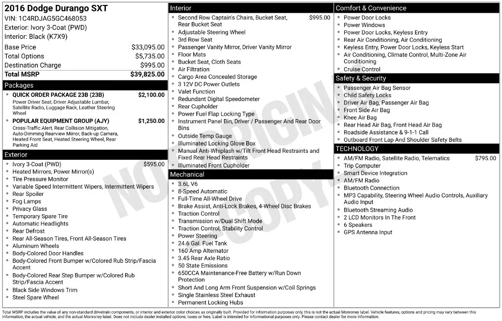 Used 2016 White Dodge SXT image 2