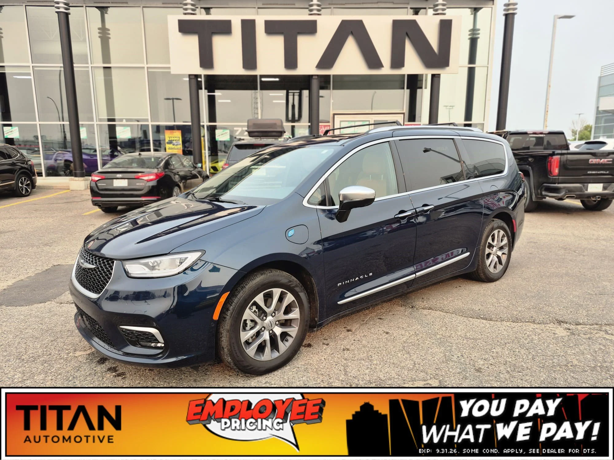 Certified Used 2023 Fathom Blue Pearl Chrysler Pinnacle*7 Pass | Cooled Leather | Rear Seat TVs | Nav | 360 Cam | Pano Roof | Htd Wheel | CarPlay image 1