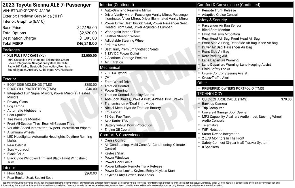 Used 2023 Gray Toyota XLE image 7