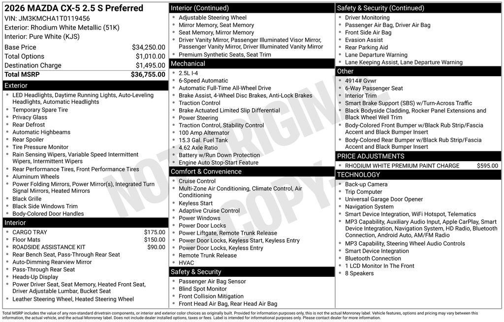 New 2026 Rhodium White Metallic Mazda 2.5 S Preferred AWD image 4