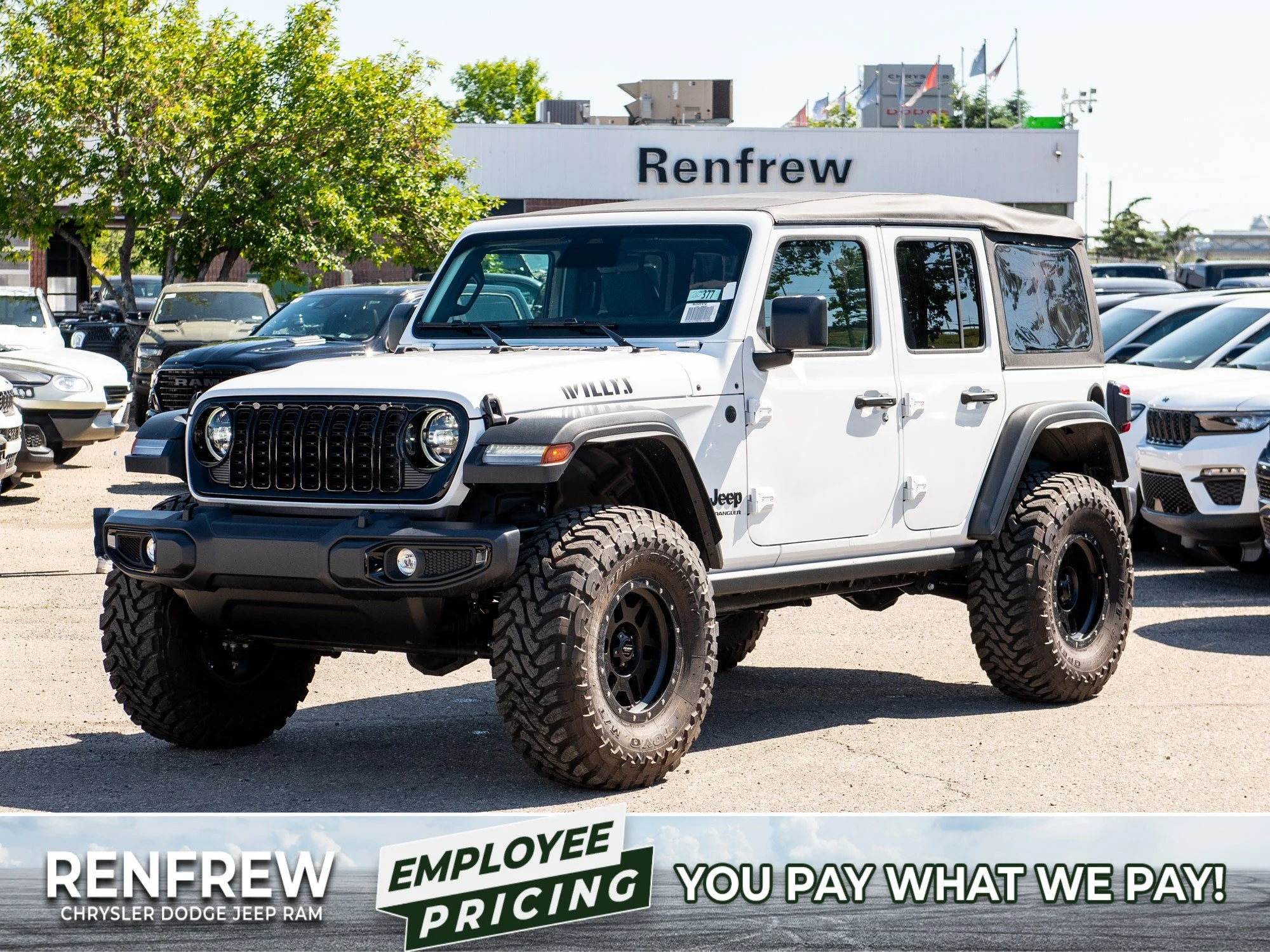 New 2026 White Jeep Willys*, 3.5 Inch Lift, 37 Inch Tires image 1