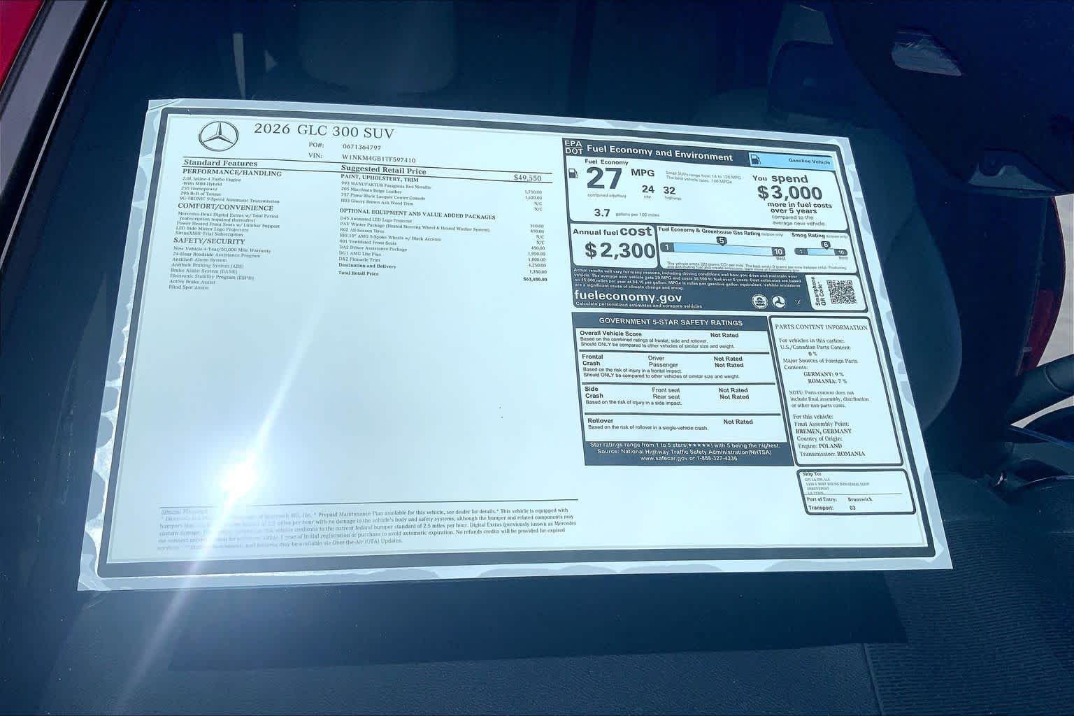 New 2026 MANUFAKTUR Patagonia Red Metallic Mercedes-Benz GLC 300 image 19