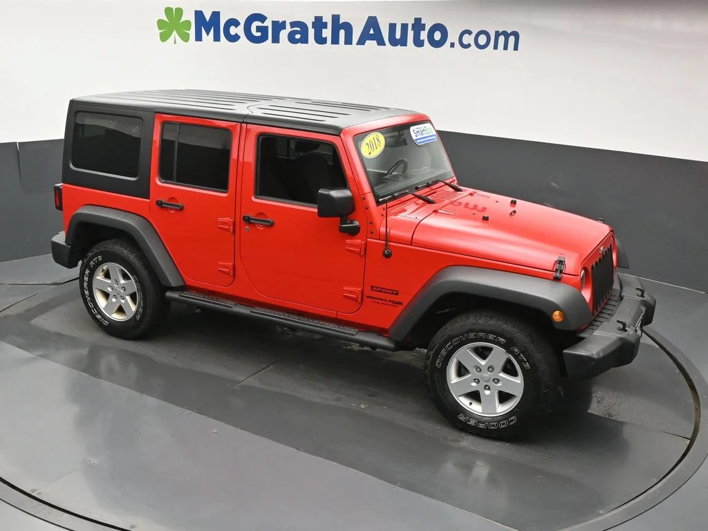 Certified Used 2018 Red Jeep Unlimited Sport image 3