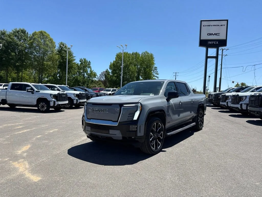 Thunderstorm Gray 2025 GMC Sierra EV Denali Crew Cab (Extended Range) e4WD Pickup Truck All-Wheel Drive