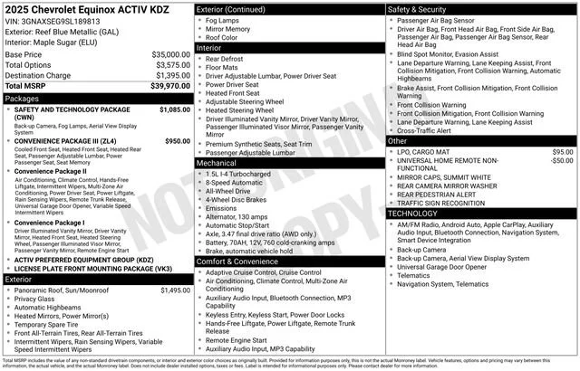 Used 2025 Reef Blue Metallic Chevrolet ACTIV image 5