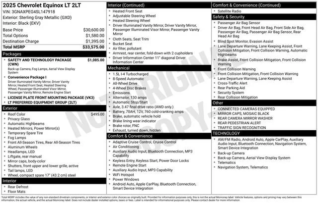 Used 2025 Sterling Gray Metallic Chevrolet LT image 31