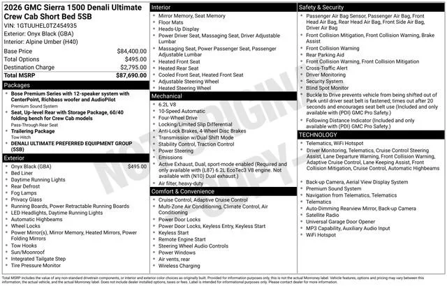 New 2026 Onyx Black GMC Denali Ultimate image 27