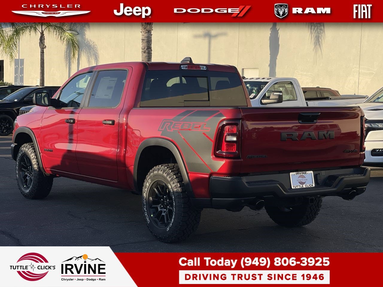New 2026 Molten Red Pearl-Coat Exterior Paint RAM Rebel image 4