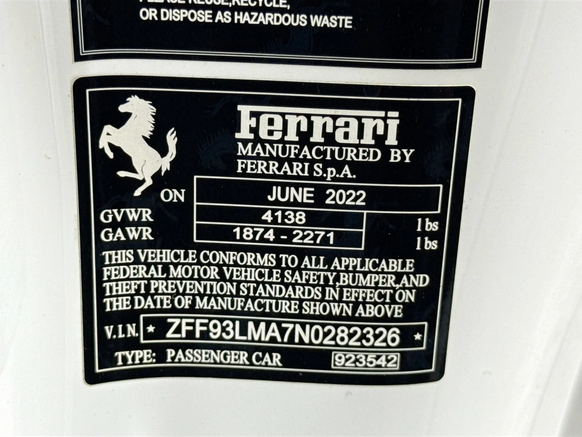 Certified Used 2022 Bianco Cervino Ferrari Base image 27
