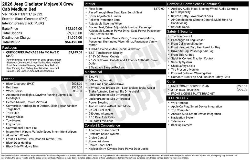 New 2026 Black Clearcoat Jeep Mojave X image 37