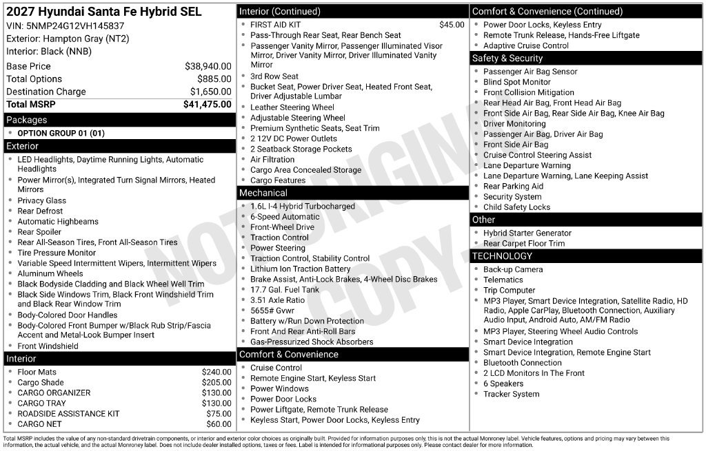 New 2027 Gray Hyundai SEL image 23
