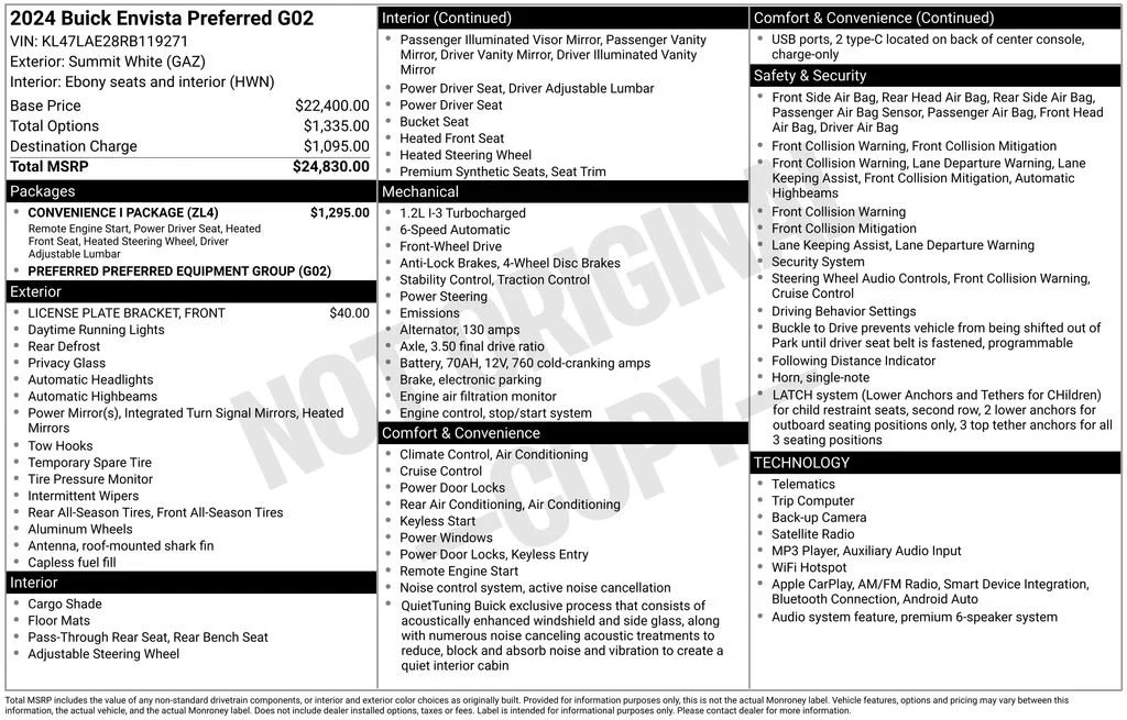 Used 2024 Summit White Buick Preferred image 5