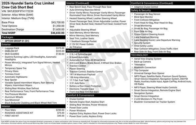 New 2026 White Hyundai Limited image 40