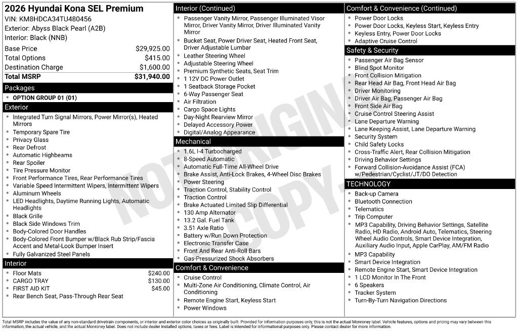 New 2026 Black Hyundai SEL Premium image 6