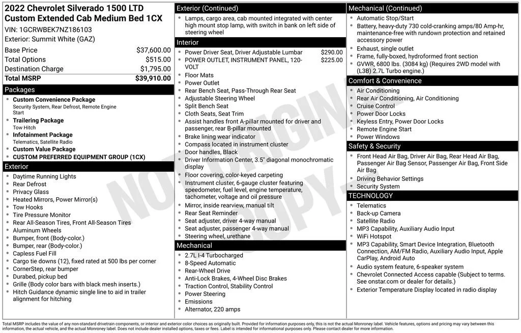 Used 2022 Summit White Chevrolet Custom image 27