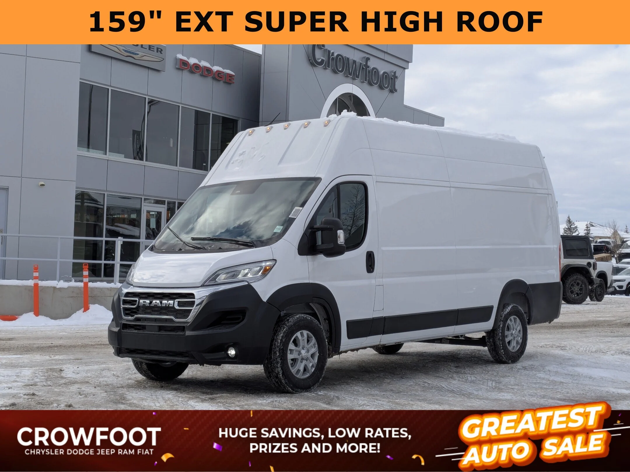 New 2026 White RAM SLT - - FWD - Super High Roof - Package 22G - LED Headlamps - Cargo Partition & More! image 1
