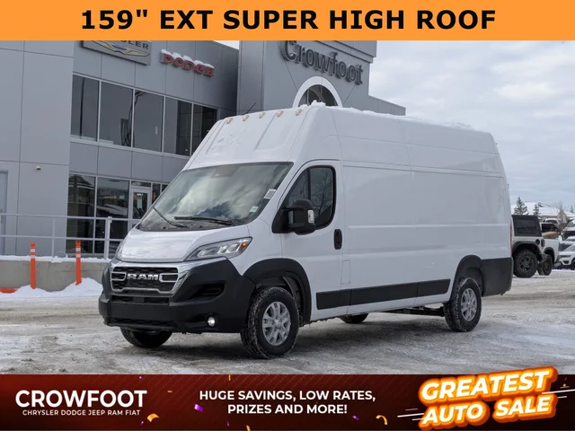 2026 RAM ProMaster Cargo Van SLT - - FWD - Super High Roof - Package 22G - LED Headlamps - Cargo Partition & More!