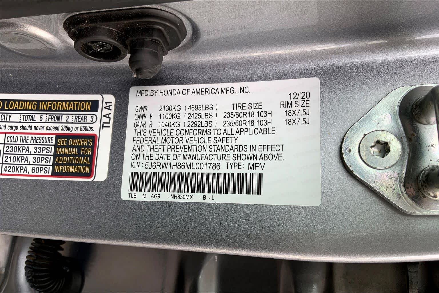 Used 2021 Lunar Silver Metallic Honda EX-L image 34