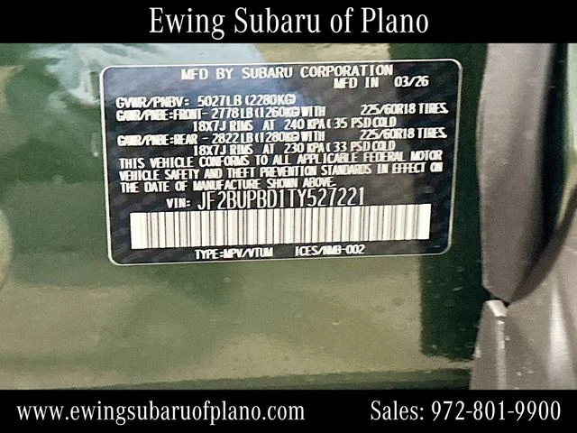 Certified Used 2026 Black Subaru Wilderness image 34