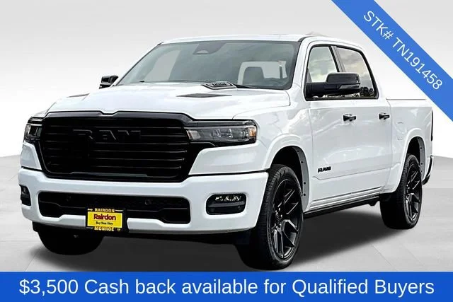 New 2026 Bright White Clear-Coat Exterior Paint RAM Laramie image 2