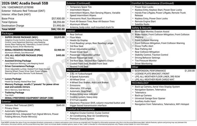 New 2026 Volcanic Red Tintcoat GMC Denali image 20