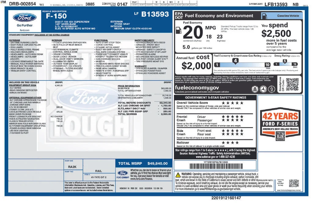 Used 2020 Stone Gray Metallic Ford XLT image 35