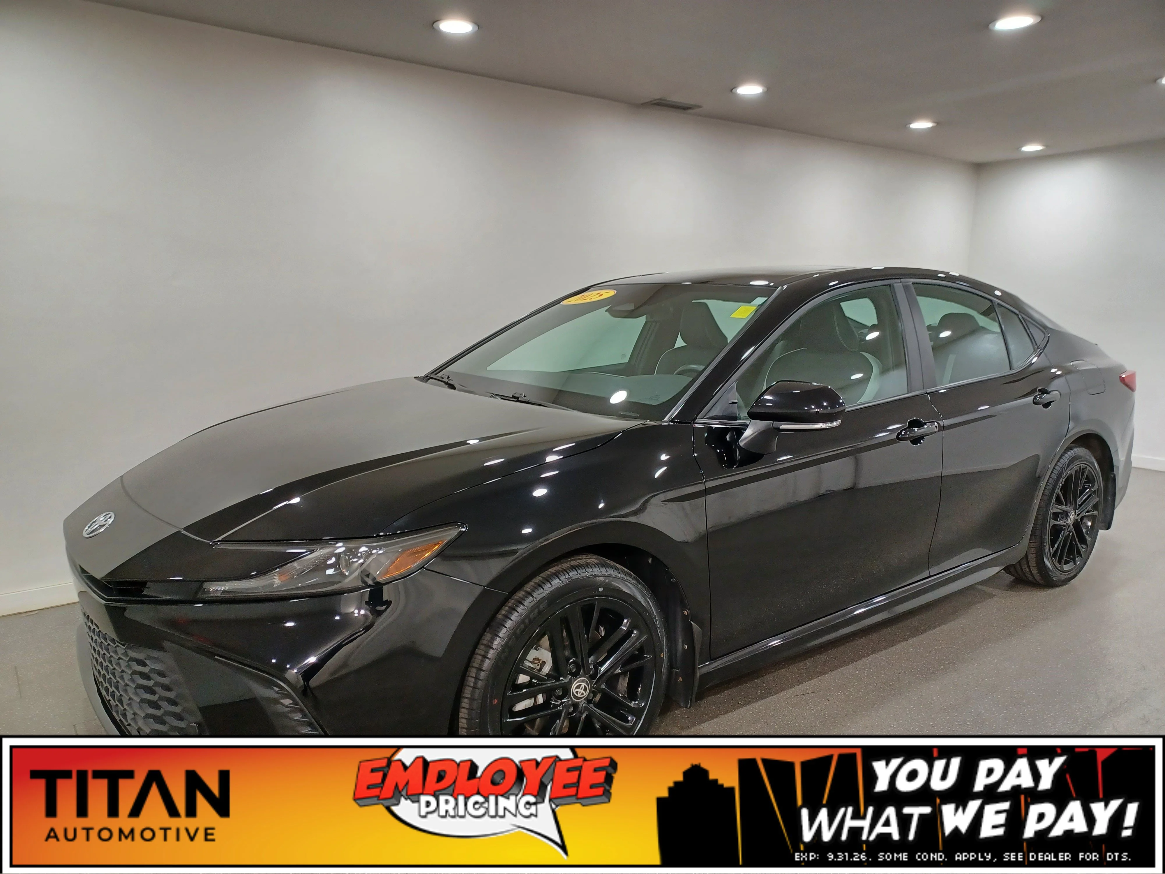 Certified Used 2025 Midnight Black Metallic Toyota SE Hybrid AWD*Great on Fuel! | Adaptive Cruise | Htd Leather | Sunroof | Htd Wheel | Lane Keeping image 1