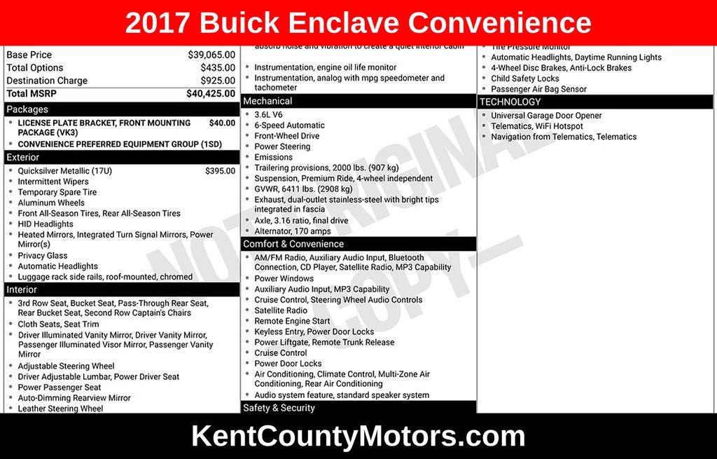 2017 Buick Enclave Convenience