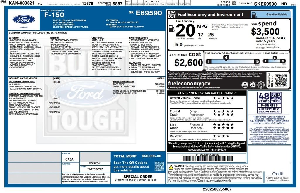Certified Used 2025 Black Ford XLT image 4